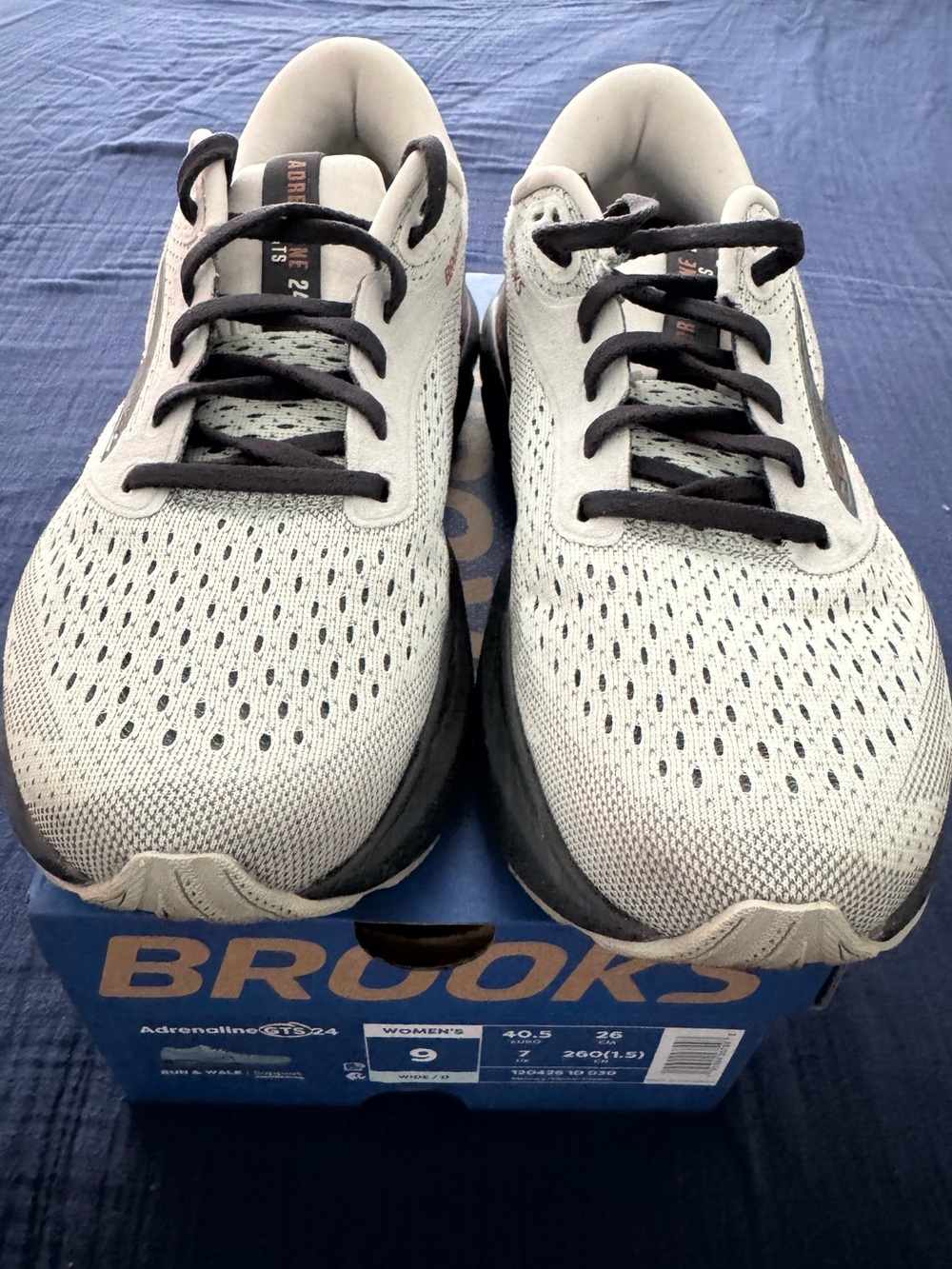 Brooks Women's Adrenaline GTS 24 Running Shoes 9D Wide - Mercury/Ebony/Copper - Picture 2 of 6